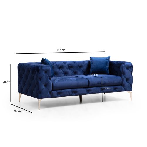 Atelier Del Sofa Dvosjed, Mornarsko plava, Como - Navy Blue slika 8