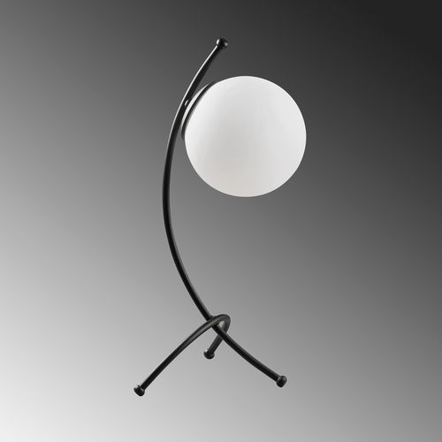 Opviq Stolna lampa YAY, crno- bijela, metal- staklo, 23 x 18 cm, visina 43 cm, promjer kugle 15 cm, duljina kabla 200 cm, E27 40 W, Yay - 5011 slika 5