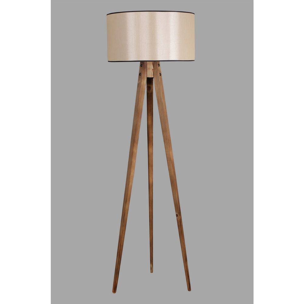 Tripod Yanık Lambader Silindir 15-3 Abajurlu Braun Podna Lampa slika 3