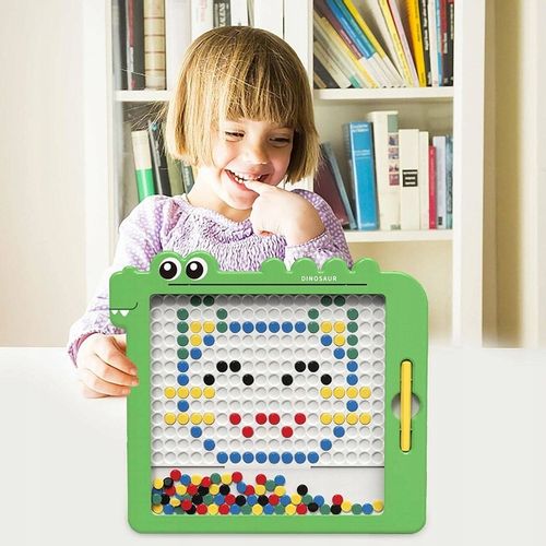 Woopie magnetna ploča Montessori MagPad 110 gumba, zeleni dinosaur slika 7