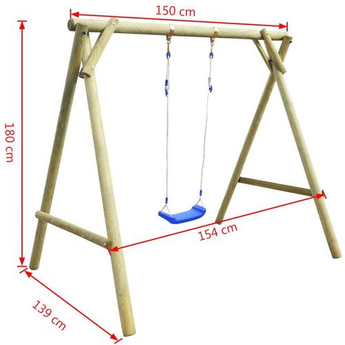 Vrtna ljuljačka 154 x 139 x 180 cm od impregnirane borovine slika 2