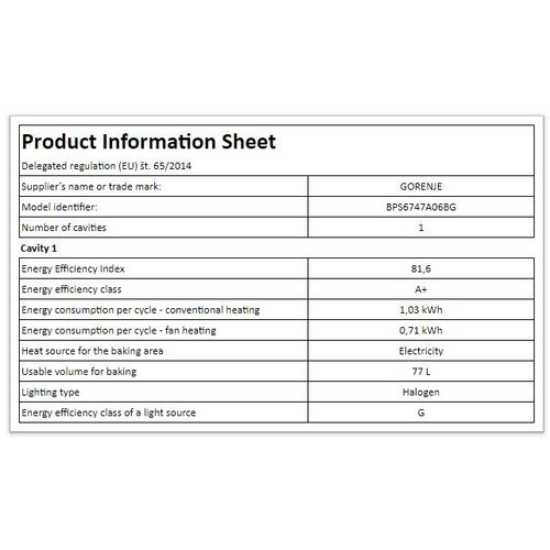 Gorenje BPS6747A06BG Ugradna rerna  slika 2