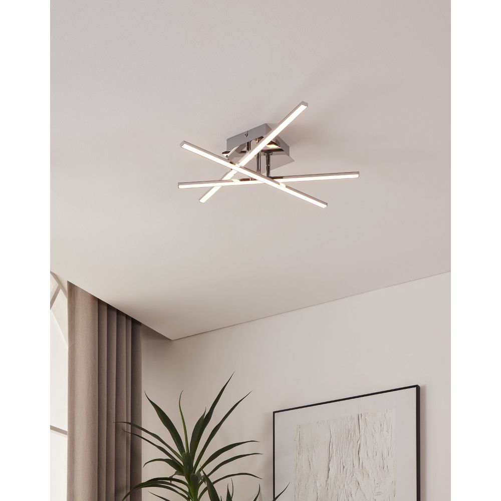 Eglo Lasana 1 Stropna LED Lampa, 18W, Promjer 500mm, Aluminij/Krom, Bijela slika 9