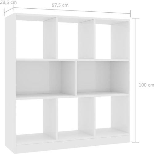 Ormarić za knjige visoki sjaj bijeli 97,5x29,5x100 cm iverica slika 6