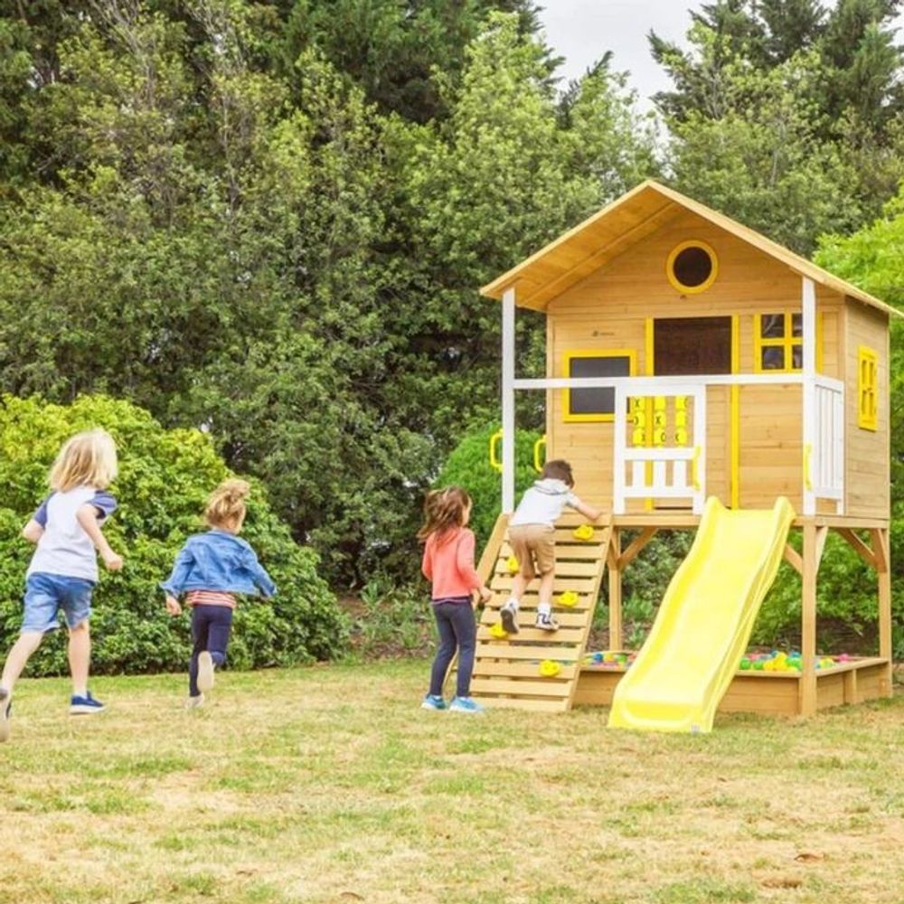 Kinder Home Drvena kućica za djecu sa pješčanikom i toboganom slika 26