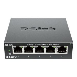 D-LINK 5-port 10/100 Metal Housing Deskt DES-105/E