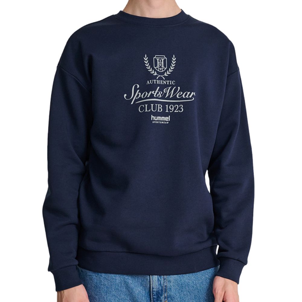 Hummel Muški duks HMLLoose Crewneck Club Sportswear, Plavi slika 1