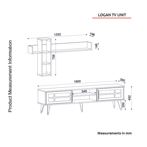 Woody Fashion TV jedinica, Orah, Logan - Walnut slika 8