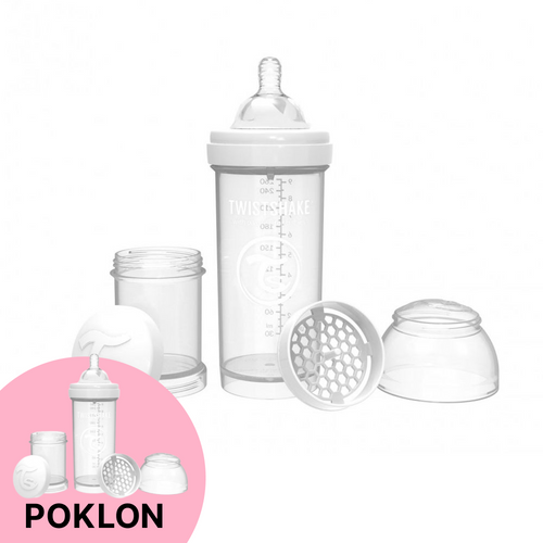 Twistshake bočica Anti-Colic 260ml Bijela + GRATIS Anti-Colic 260ml Bijela slika 1