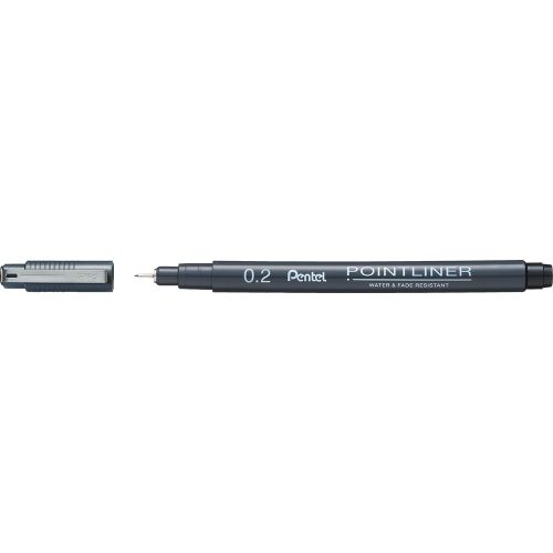 Flomaster fineliner PENTEL 0,20 POINTLINER S20P-2A crni P12/576 slika 1