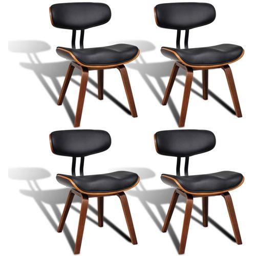 Blagovaonske stolice 4 kom od zaobljenog drva i umjetne kože slika 25