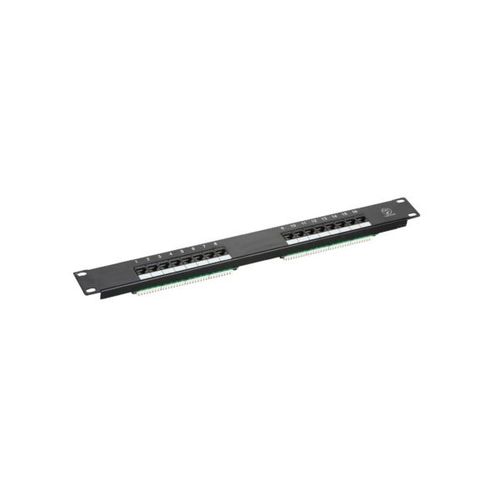 NaviaTec Cat6 Unshielded 16-Port Patch Panel, Black slika 1