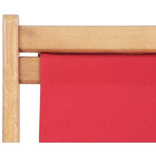 Sklopiva ležaljka za plažu od tkanine s drvenim okvirom crvena slika 33