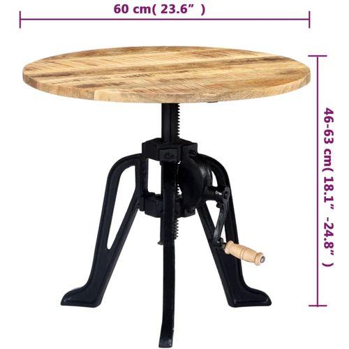 Bočni stolić od masivnog drva manga i željeza 60 x (46 - 63) cm slika 30