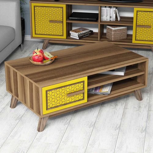 Ayla - Walnut, Yellow Walnut
Yellow Coffee Table slika 3