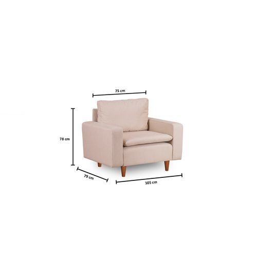 Atelier Del Sofa Fotelja, Krem, Lungo - Cream slika 8