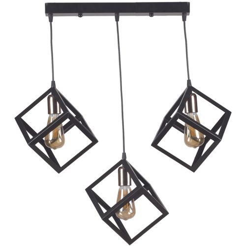 Kare 3 Lü Sıralı Sarkıt Siyaha Bakır Multicolor Chandelier slika 2