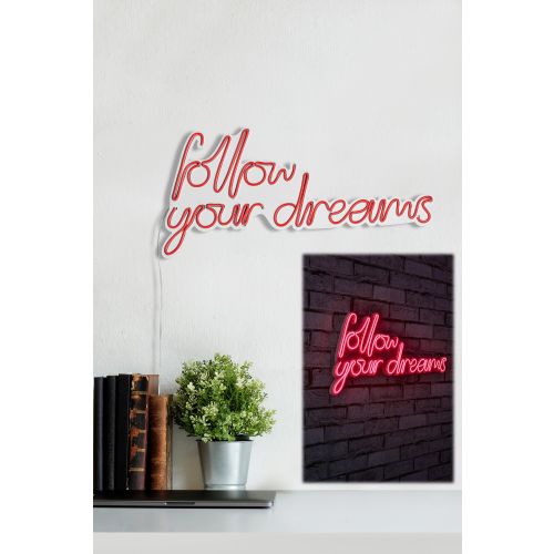 Follow Your Dreams - Red Red Decorative Plastic Led Lighting slika 3