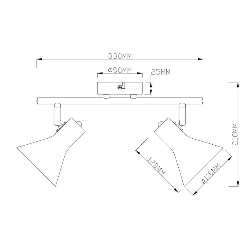 Trio Lighting stropnu svjetiljku NINA SPOT 2 – crno-zlatna slika 2