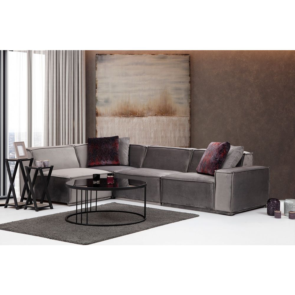 Lego Corner 7 (O1-C-O1-1R) Sivi Ugaoni Sofa slika 1