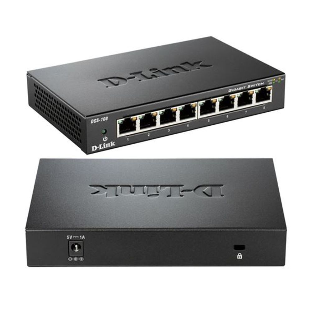D-Link switch neupravljivi, DGS-108/E (metalno kućište) slika 1