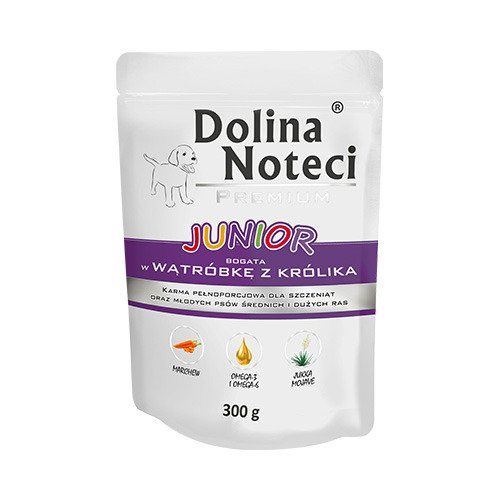 Dolina Noteci Premium Dog Junior Srednje i Velike Rase Zečja Džigerica 300g slika 1