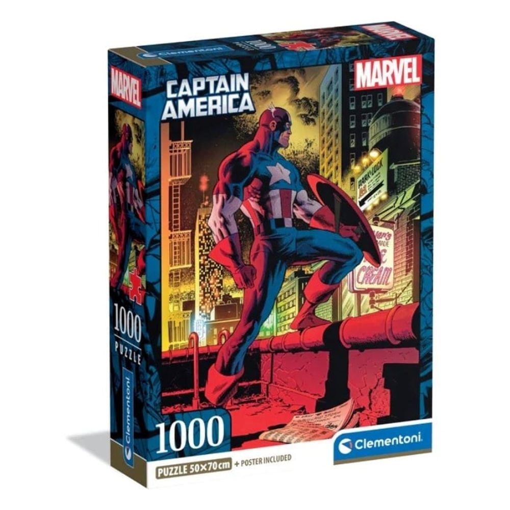 Clementoni CL37049 Puzzle Marvel - Captain America, 1000kom slika 1