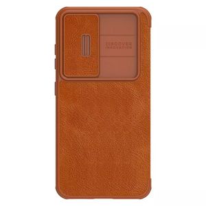 Nillkin Qin Leather Pro preklopna maska sa štitnikom za kameru za Samsung Galaxy S23 - brown