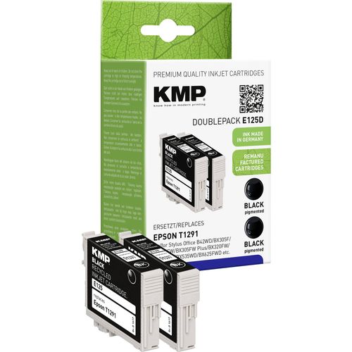 KMP tinta zamijenjen Epson T1291 kompatibilan 2-dijelno pakiranje crn E125D 1617,0021 slika 3