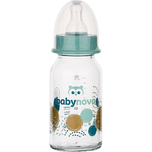 BABY NOVA Staklena flašica za bebu 0m+ 125ml, Mint slika 2