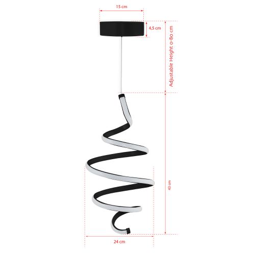 Niriss - Black, White Light Black Chandelier slika 4