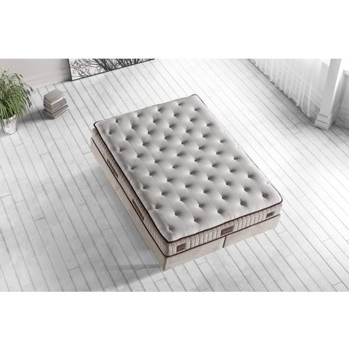 Woody Fashion Madrac, Bijela boja Smeđa, Majesty 150x200 cm Double Size Padded Luxury Soft Mattress slika 3