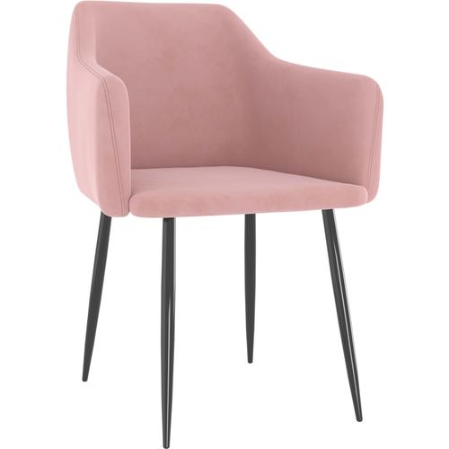 Blagovaonske stolice 6 kom ružičaste baršunaste slika 9