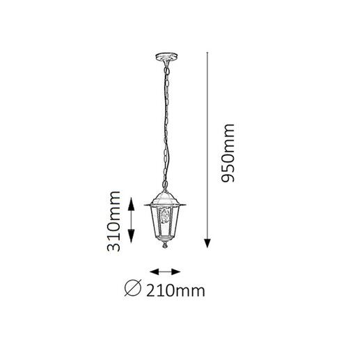 Rabalux Velence spoljna visilica E27 60W crna IP43 Spoljna rasveta slika 3