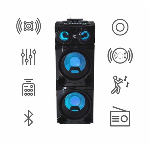 MANTA karaoke, 100W, modularne, FM, BT, USB, SD, bež mik, daljinsk, crni SPK5520 slika 3