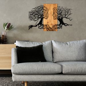Tutku Black Walnut Ukrasni Drveni Zidni Dodatak