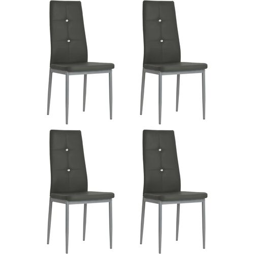Blagovaonske stolice od umjetne kože 4 kom sive slika 31