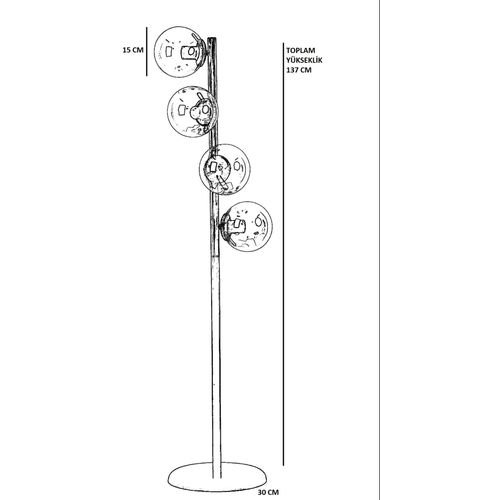 Simay 8729-2 White Floor Lamp slika 3