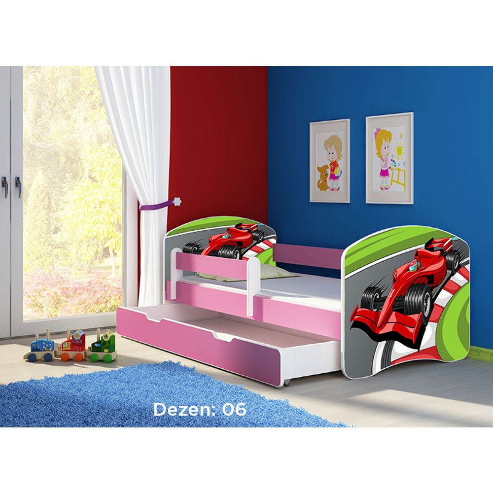 ACMA Dječiji krevet Acma II sa ladicom Pink - 180x80cm - Dezen 06 slika 2