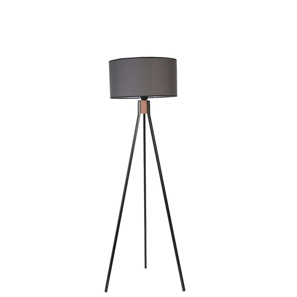 Fısco Tripod Crni Lambader sa Tamno Sivim Abajurima slika 3
