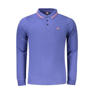 NORWAY 1963 MEN'S LONG SLEEVE POLO SHIRT BLUE