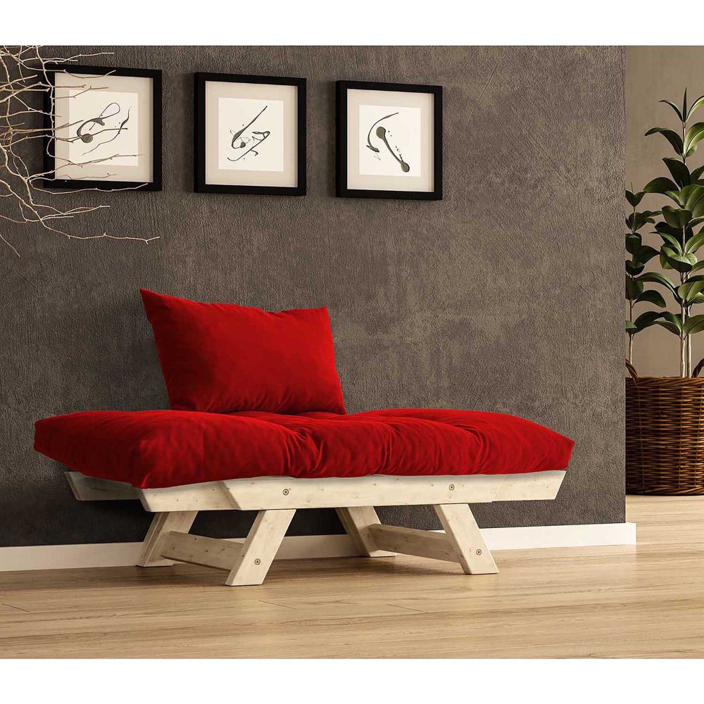 Jednostavna Garteni Sofa sa 1 sjedištem, CPT8145-140, boje: prirodna crvena slika 3