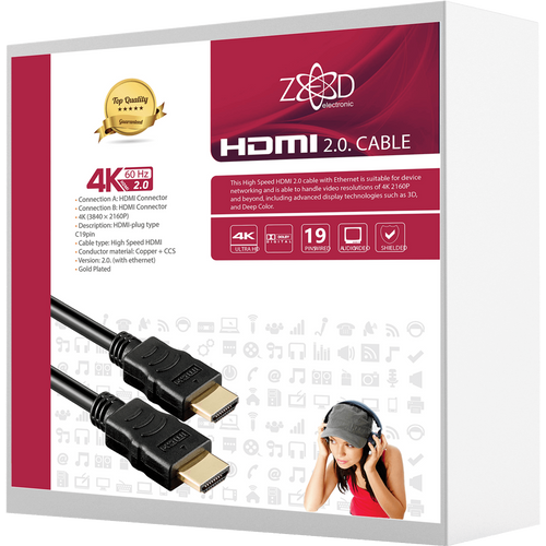 ZED electronic HDMI 2.0 kabl, 4K, dužina 10,0 met. - HDMI-4K/10 slika 1