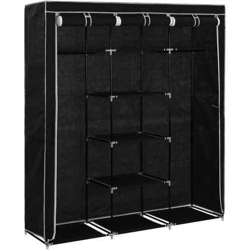 282453 Wardrobe with Compartments and Rods Black 150x45x175 cm Fabric slika 37