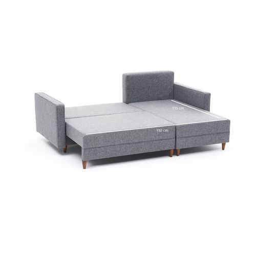 Aydam Right - Grey Grey Corner Sofa-Bed slika 8