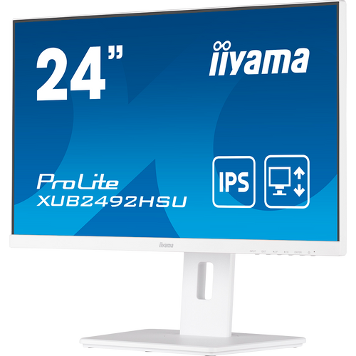 IIYAMA Monitor 24" WHITE, ETE IPS-panel, 1920x1080, 13cm Height Adj. Stand, Pivot, 250cd/m², Speakers, VGA, HDMI, DisplayPort, 4ms, USB-HUB (23,8" VIS) slika 3