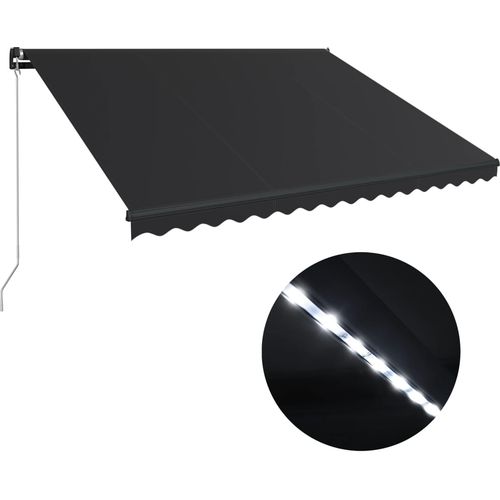 Tenda na ručno uvlačenje s LED svjetlima 400 x 300 cm antracit slika 27