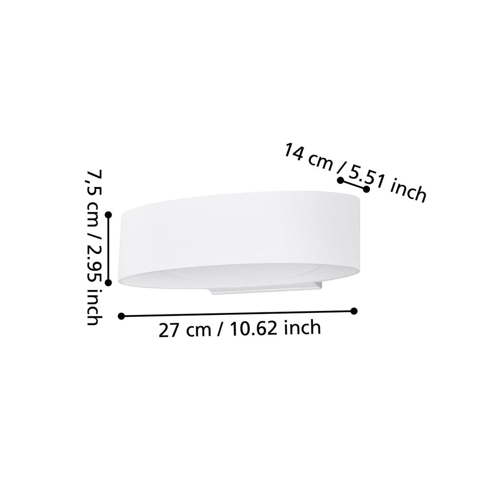 Eglo zidna rasvjeta chinoa led 10w 3000k 1300lm bijelo/prozirno v:75mm slika 5