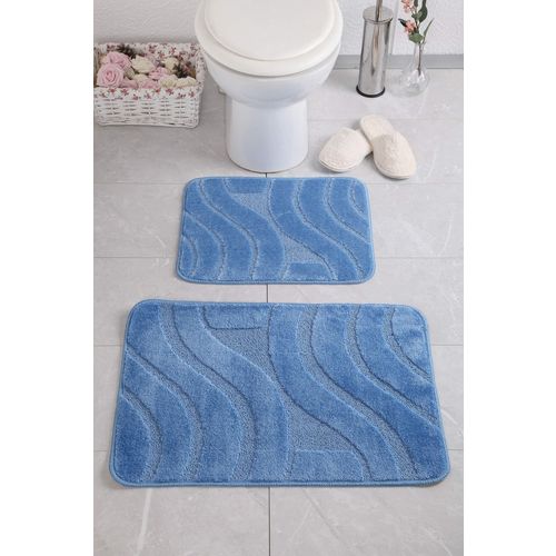 Symphony - Blue Blue Bathmat Set (2 Pieces) slika 1