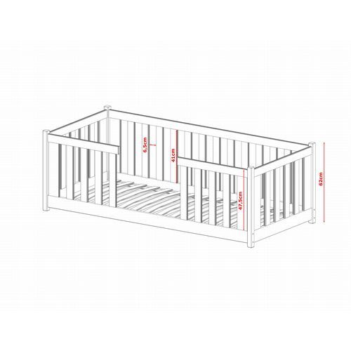 Drveni Dečiji Krevet Fero - Grafit - 200*90cm slika 2